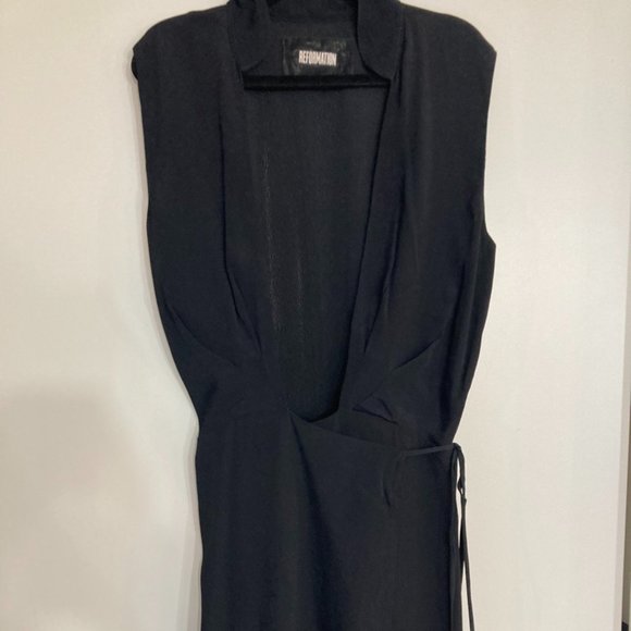 Reformation Black Midi Dress - Picture 3 of 6